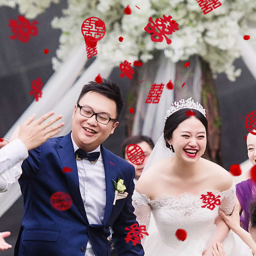 Set of wedding 囍 hand-thrown happy small happy words wedding supplies wedding layout wedding room decoration happy word stickers stair happy