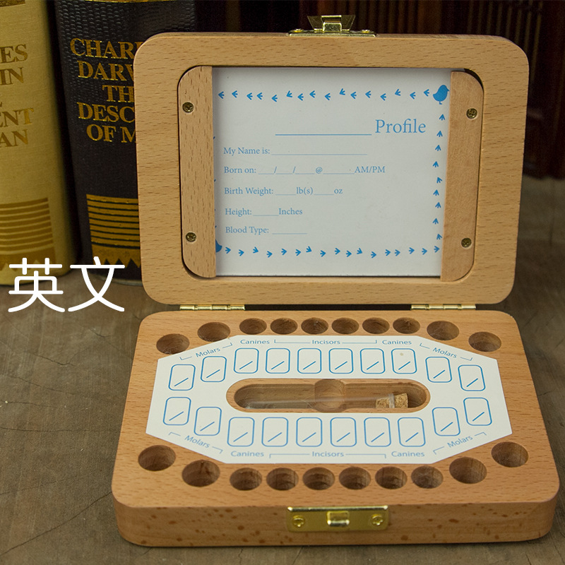 Doce zodiaco de madera para hombres y mujeres, lanugo de bebé, caja de almacenamiento de dientes temporales, caja de colección de cordón umbilical de bebé de bebé personalizado