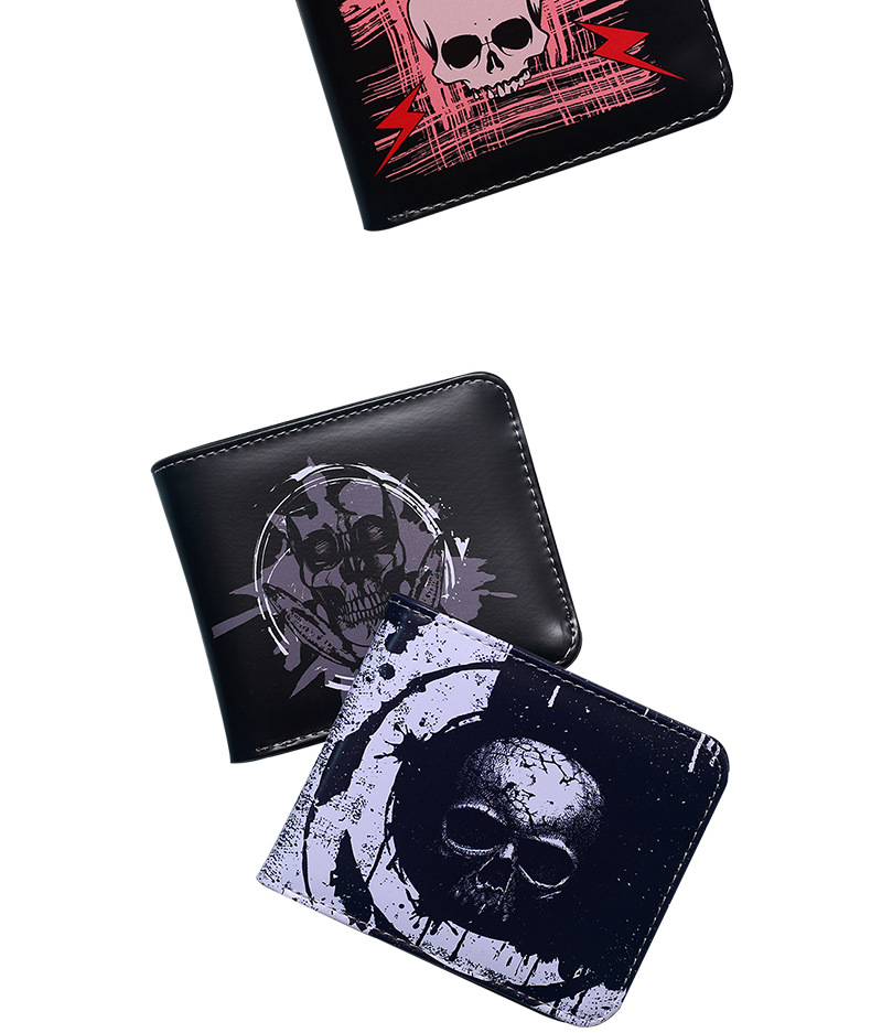 Men's Skull PVC Open Small Wallets display picture 12