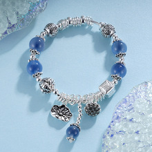 子佩集S925【蓝岸明澈】手链【TSB0001-27】纯银糖心玛瑙