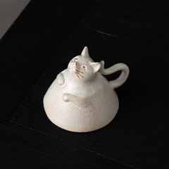 宋朴苏扬烨大师纯手工小猫杯主人杯猫生肖杯礼盒装柴烧手作咖啡杯