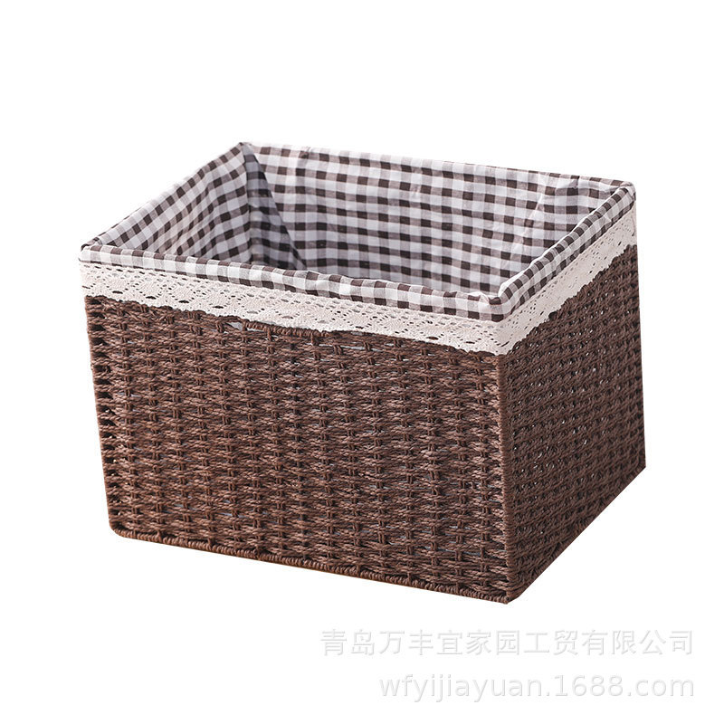 模造草蓋付き収納ボックス雑物衣類間食収納枠収納バスケット家庭用編み物収納玩具収納|undefined