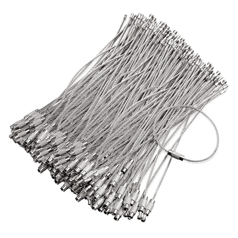 Amazon caliente-Venta de cuerda de alambre de acero anillo de alambre de acero recubierto de color anillo de alambre de acero inoxidable cerradura de la cuerda Weiye anillo