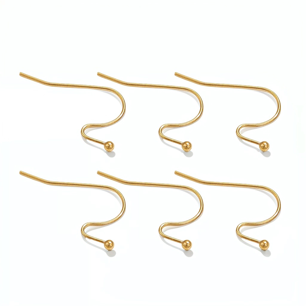 Acero inoxidable con gancho de perlas de aretes de soldadura de peces DIY joyería bolas de aretes de aretes