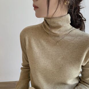 Cationic Thickened Fleece Collar Base Shirt Women's Autumn and Winter New Slim-fit Slimming High Collar Top for Women