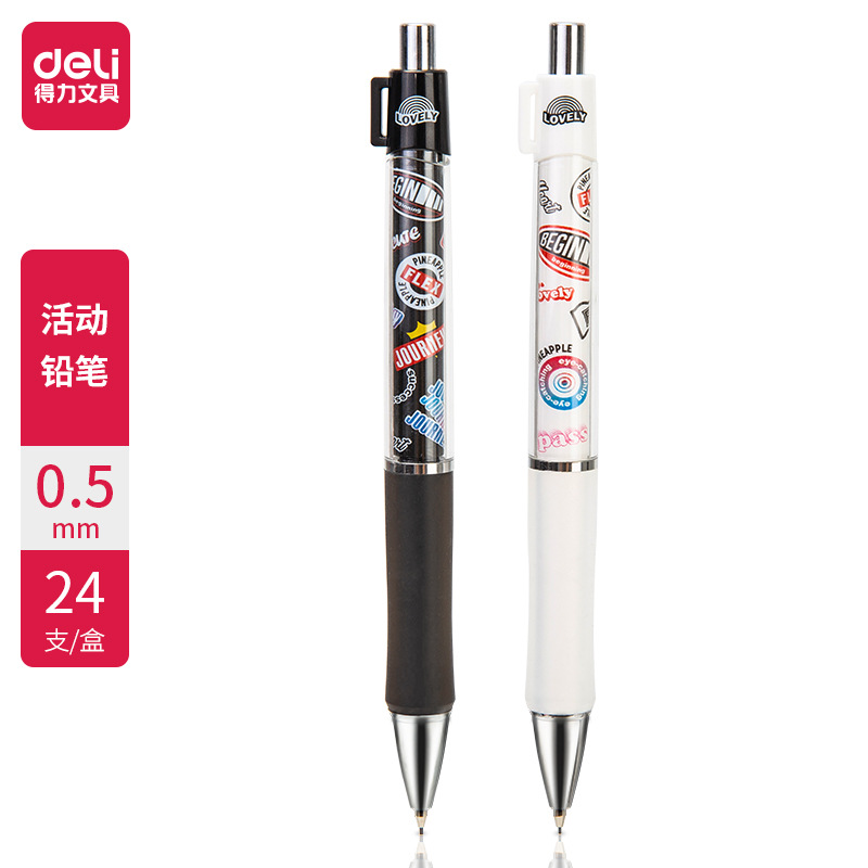 Lápiz automático Deli S330, lápiz mecánico de acción por presión, lápiz automático de 0.5 mm.