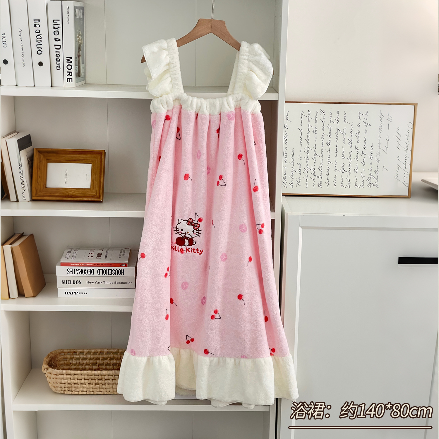 Genuina toalla de baño de gatito impresa coral vello que algodón absorbente rápido baño seco gran toalla lindo sombrero de cabello seco