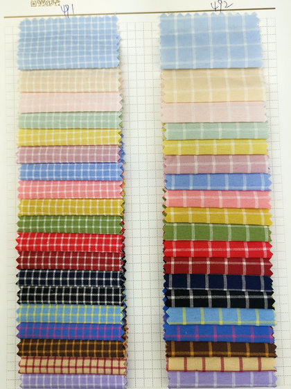 Yarn-dyed plaid dress shirt Women's candy-colored fabric tablecloth small Plaid