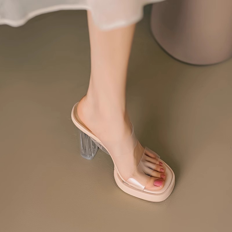 Summer high heels platform nude