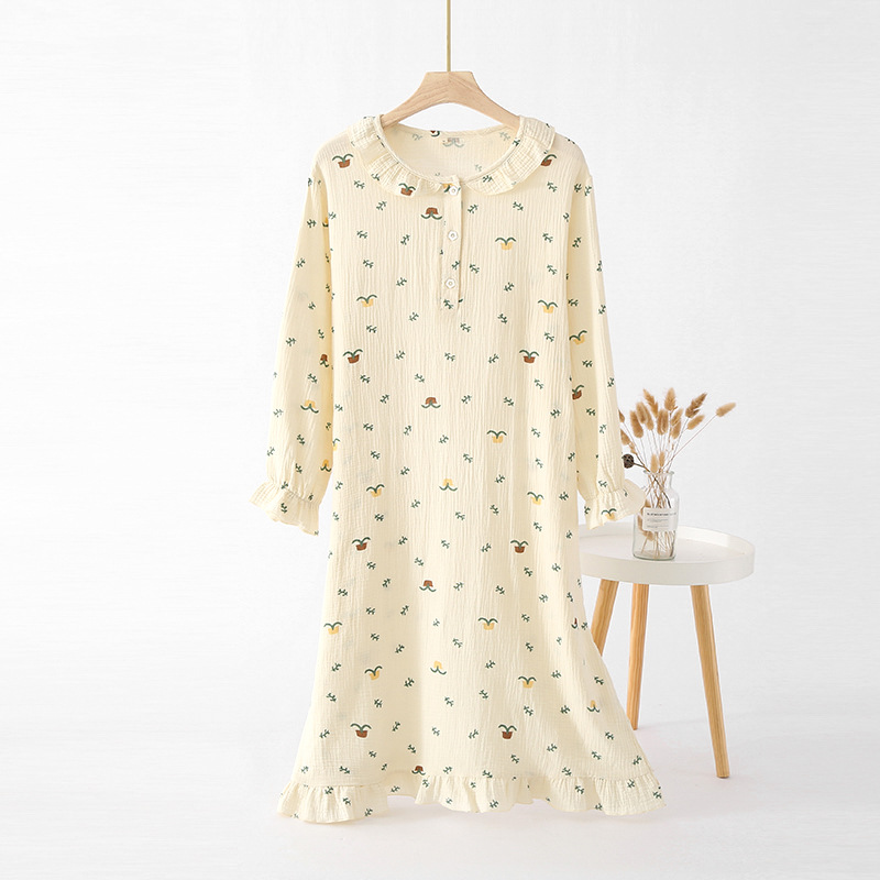 SXLラン-クレープクルーネック長袖スカート