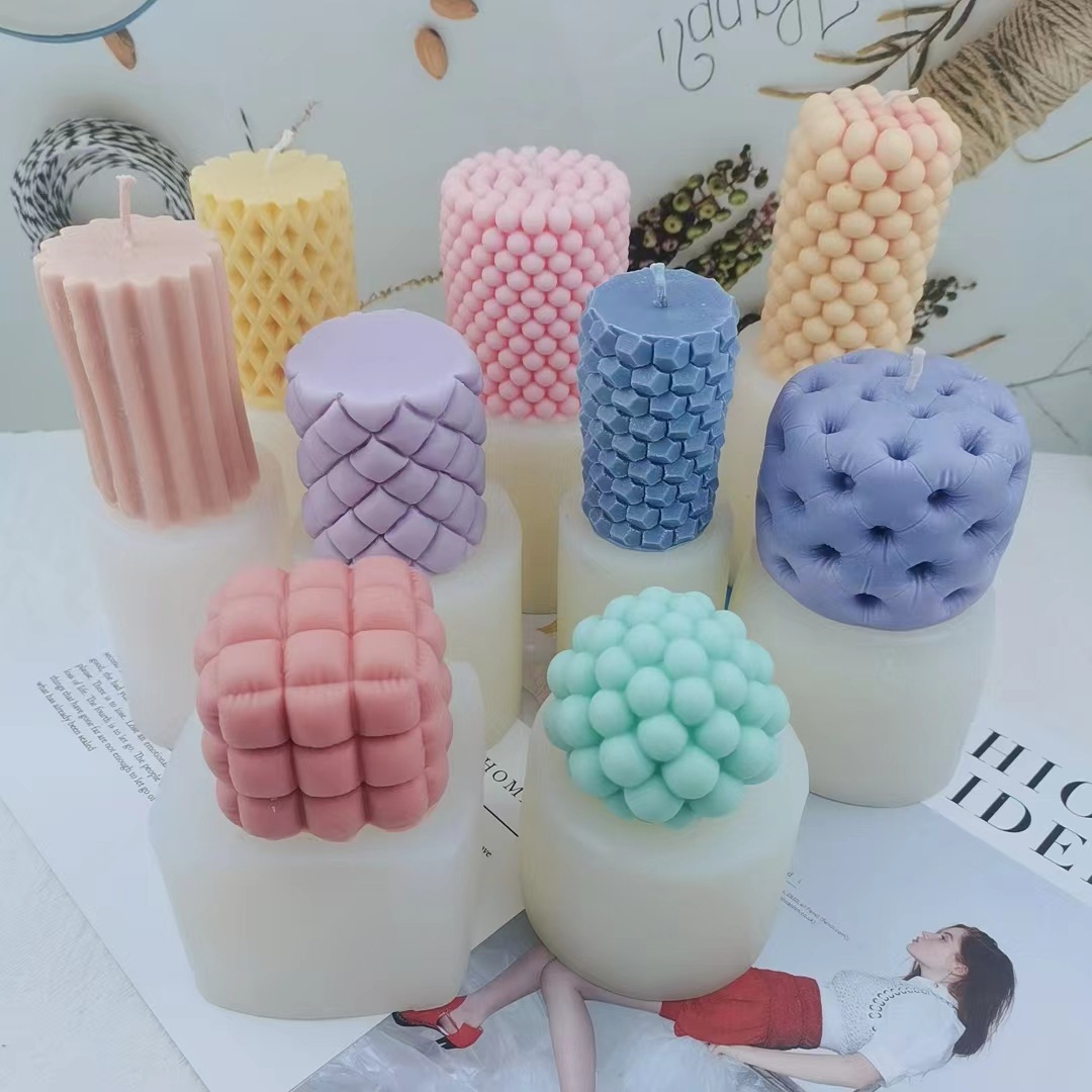 DIY silicone mold geometric cylindrical series Candle aromatherapy ball/cylindrical handmade soap ornaments cake grinder
