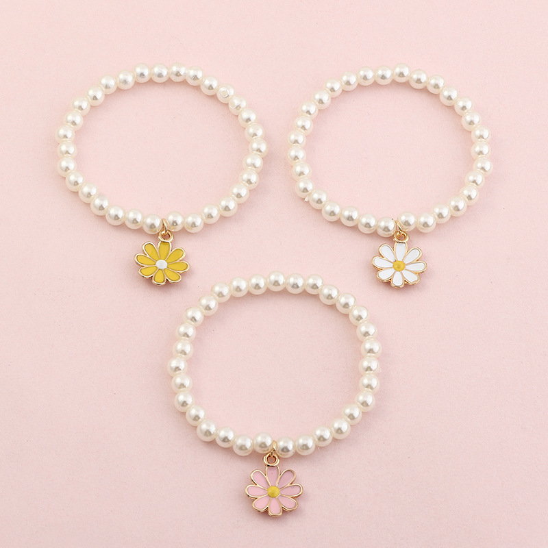 Vente En Gros Bijoux Ensemble De Bracelets De Perles Coeur Fleurs Pour Enfants Nihaojewelry display picture 4