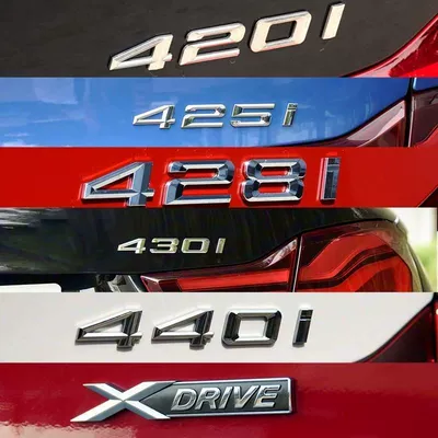 435i, and 440i; includes front, side, Car logo - standard-m430i