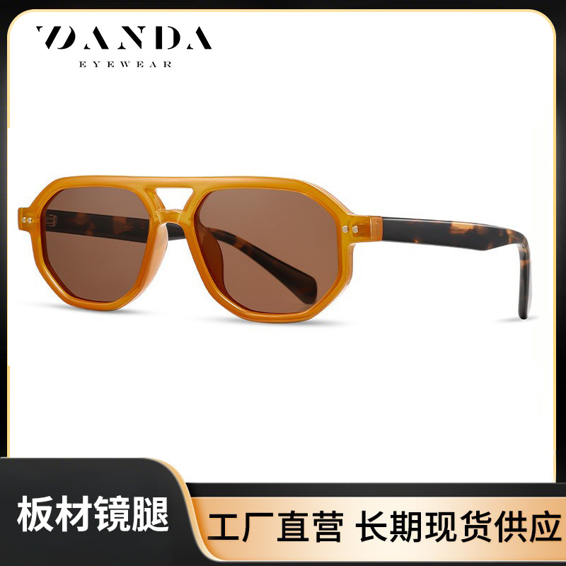 Nuevas gafas de sol de hoja S31119 Gafas de sol polarizadas de doble viga retro de moda Gafas de sol de protección solar para conducción al aire libre