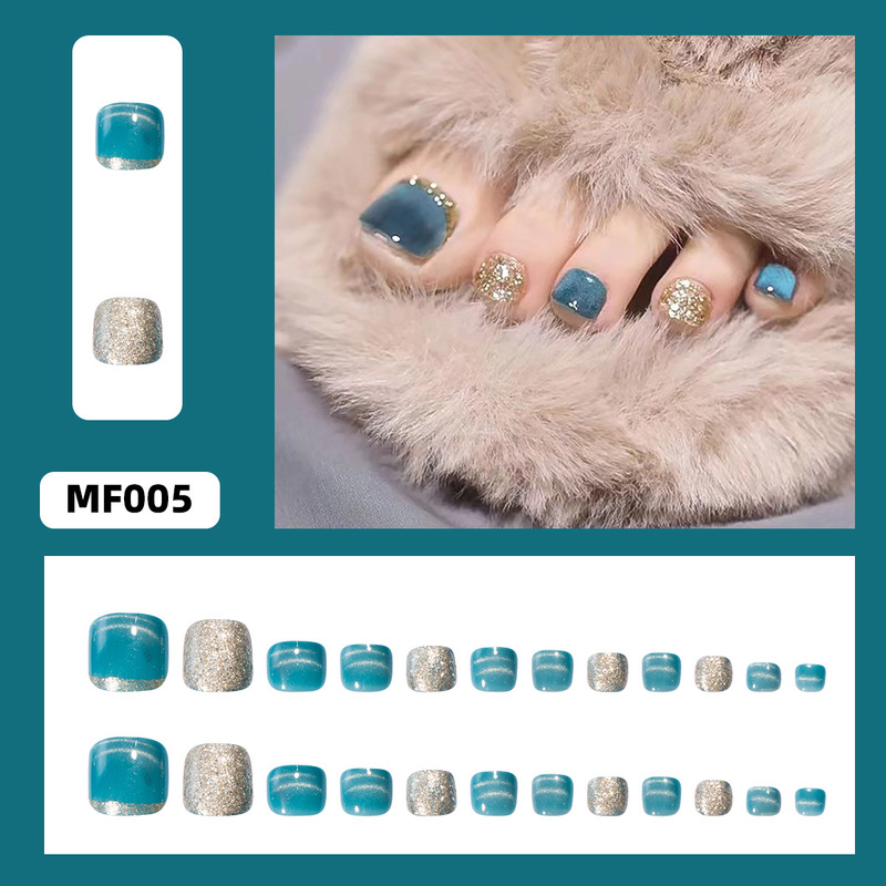 Cat's Eye Diamond-encrusted Toenails Wearing Armor Advanced Feeling White Toenails Nail Patches False Toe Foot Nail Patches