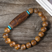 越南芽庄白奇楠沉香木DIY款单圈手串手链天珠款木质男女佛珠手饰