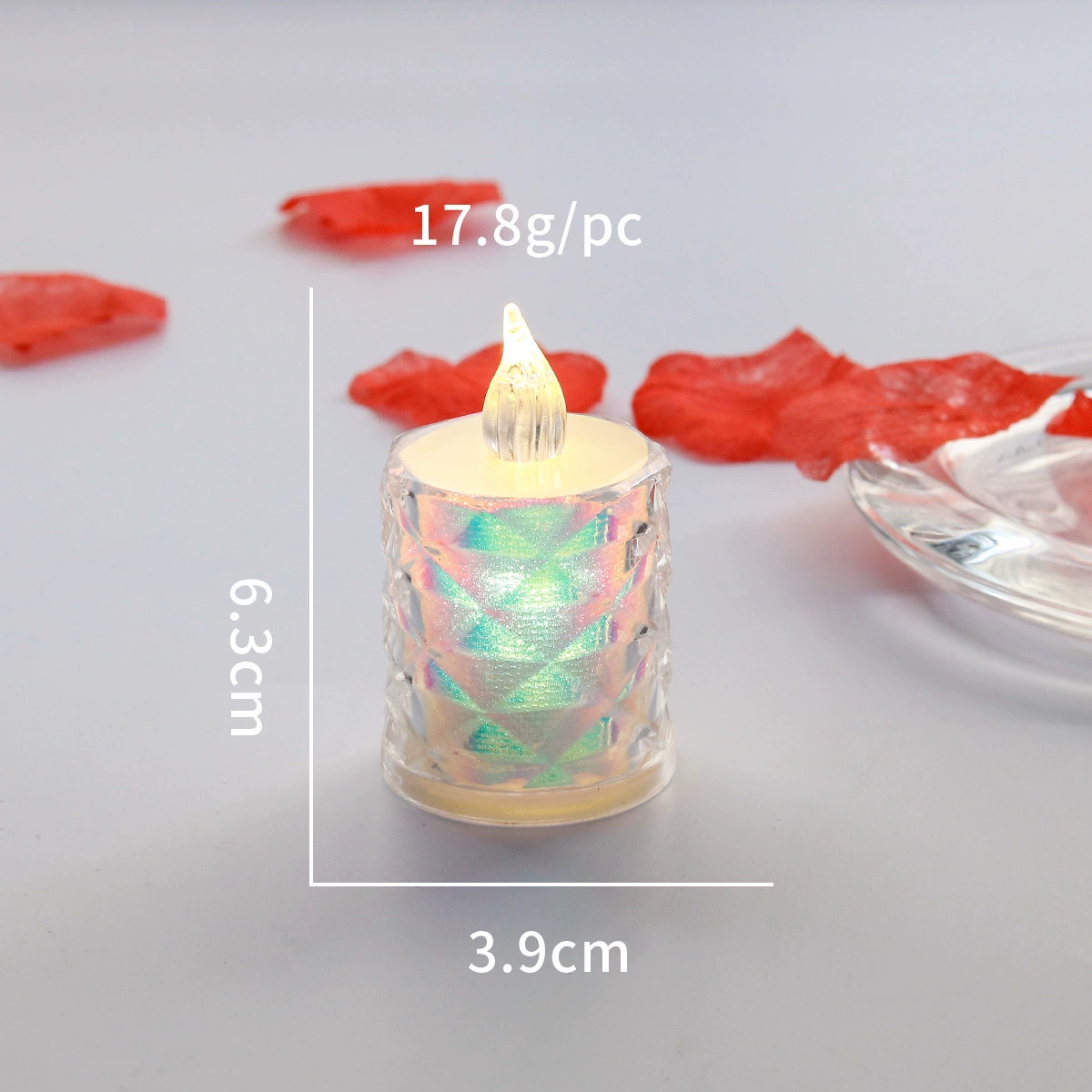 Transparent LED projector table lamp, electronic night light, battery‑powered (3×AG13), multiple styles