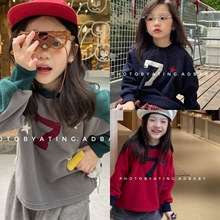 2025秋冬装童装儿童韩版秋装双面绒女童卫衣男童冬季长袖T恤6576