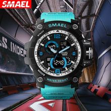 SMAEL斯麥爾雙顯戶外電子手表鬧鈴防水大表盤腕表男運動潮流手表