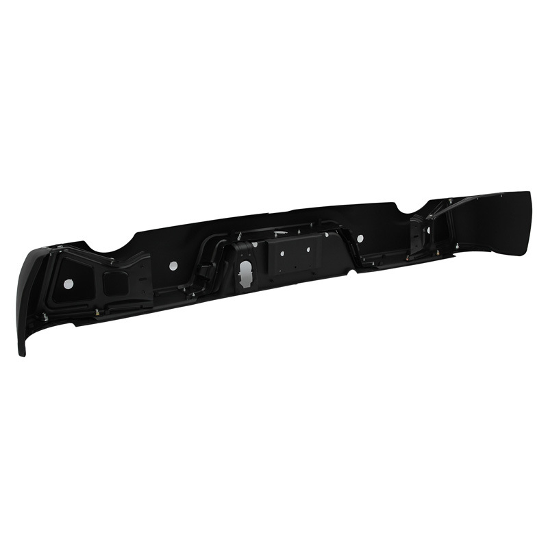 Adecuado para el parachoques trasero de Dodge Ram1500 09-18, modelo Ram negro con orificios para radar y orificios para escape.