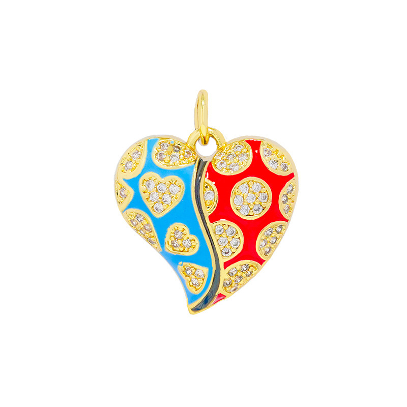 5g Weight Pendant Jewelry Making Type 17*18.8mm Jewelry Making Size Zircon Inlay Material DIY Jewelry Accessories Classification 1 Piece Quantity Copper Material Heart Shape Pattern Plating Design Simple Style Style 1 Piece 17*18.8mm Copper Zircon Heart Shape Pendant 11