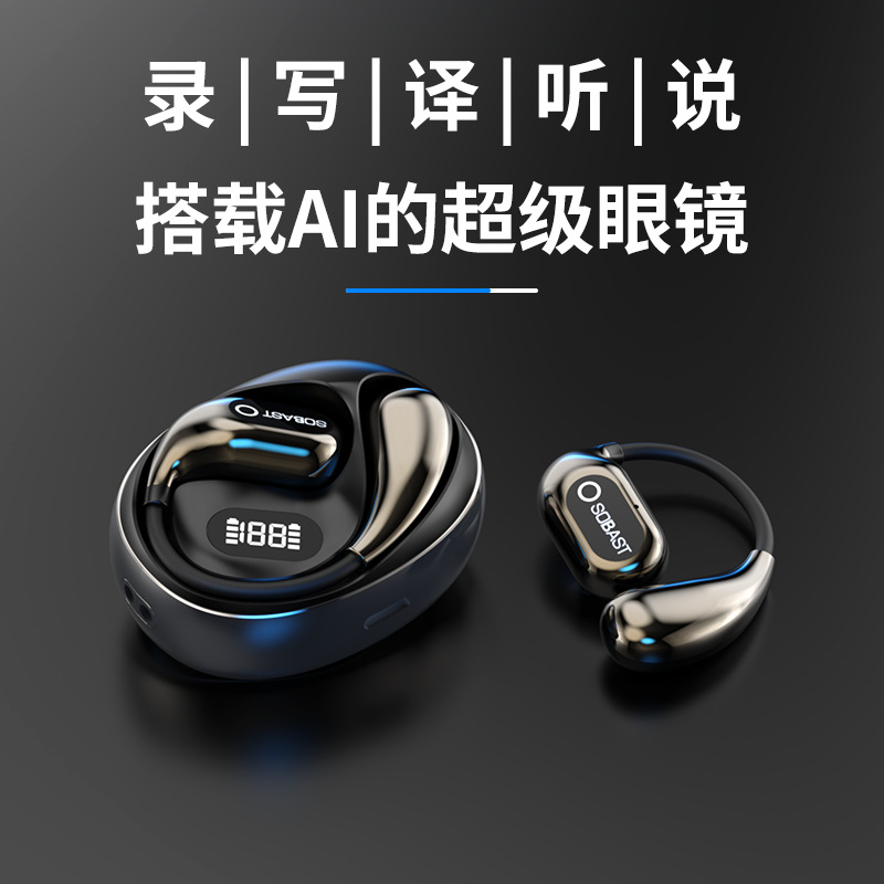 Nuevo transfronterizo S-OW1pro AI inteligente traductor Bluetooth auriculares inalámbricos rotativos de tipo de oreja traducción simultánea