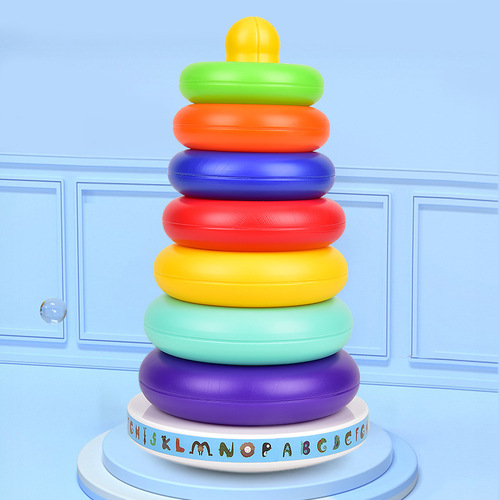 Baby stacking fun, gravity-defying doll for 6-12 month babies, rainbow tower, circle set, early childhood educational toy