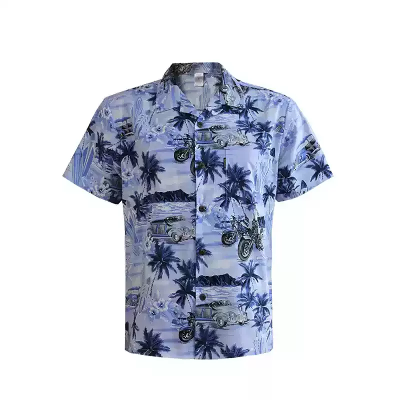 来样来图定制美国阿联酋迪拜新加坡数码印衬衫热升华男士短袖衬衣