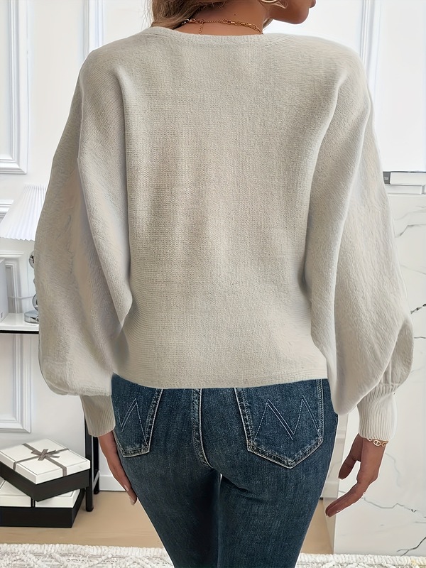Women's Oversized Knit Pullover Sweater Soft Acrylic Blend|undefined