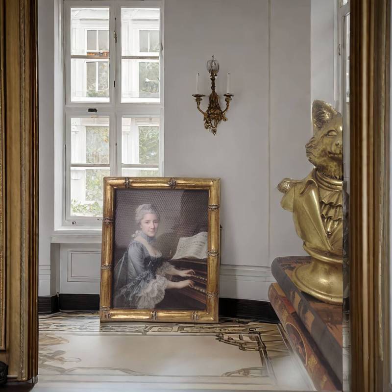 European-Style Photo Frame Retro Oil Canvas Painting Frame Tabletop Wall-Mounted Handmade Spray-Painted Living Room Bedroom Bedside Hanging Picture Empty Frame