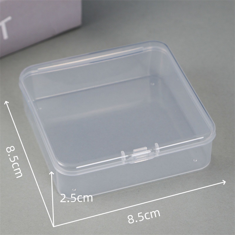 正方形の透明なプラスチックの小さい方の箱の耳栓の箱の装飾品の収納箱の部品の箱のアクセサリーの数珠の箱の漁具の箱