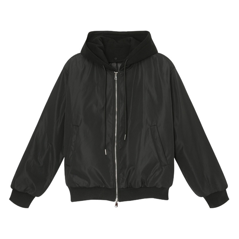 MTLCLOTHES ropa de hombre | Chaqueta de algodón informal holgada y gruesa con capucha desmontable estilo coreano, de dos piezas con doble cremallera, a la moda.