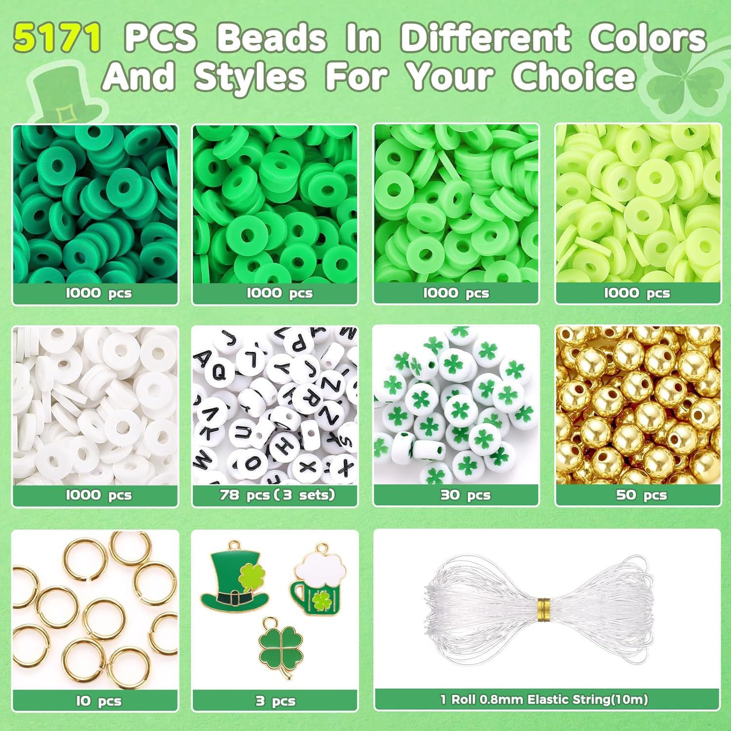 270g Weight Beads, Rope Jewelry Making Type DIY Jewelry Accessories Classification 1 Set Quantity Glass, soft clay Material Letter, Solid Color Pattern Spray Paint Design Casual, Simple Style Style 1 Set Glass Soft Clay Letter Solid Color DIY Jewelry Accessories Beads Rope 9