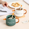 Ceramics, coffee cup for beloved suitable for men and women with glass