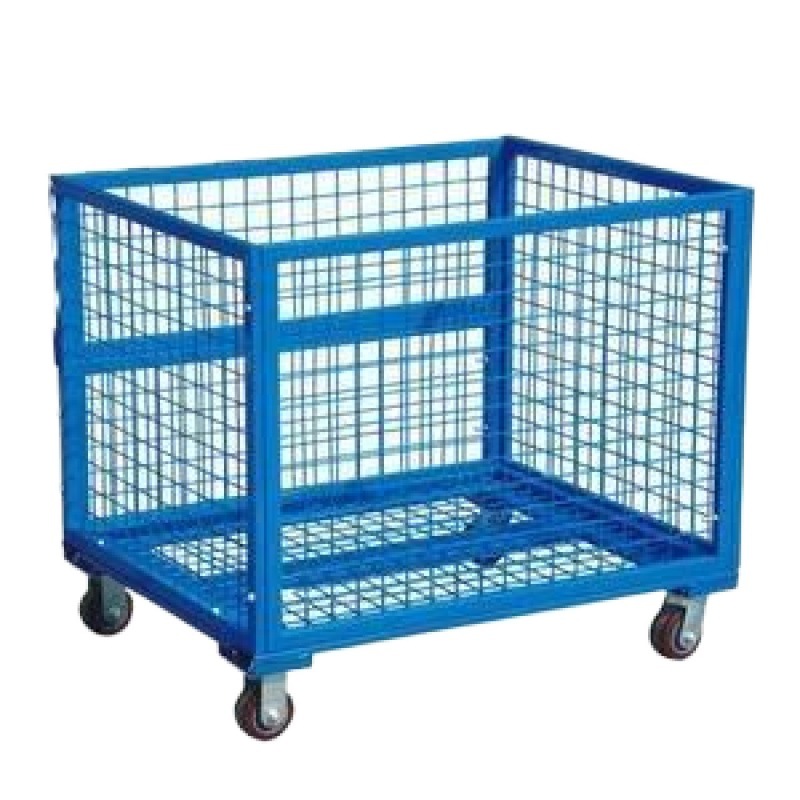 廠家定制倉儲籠,折疊籠,周轉鐵網箱(帶輪)定制加工