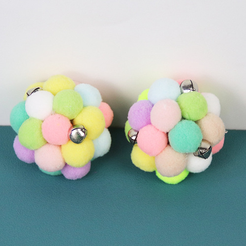 Cat toy self-stimulating plush bell ball pet amusing cat toy relieves boredom and makes sounds interactive cat scratching ball cat toy