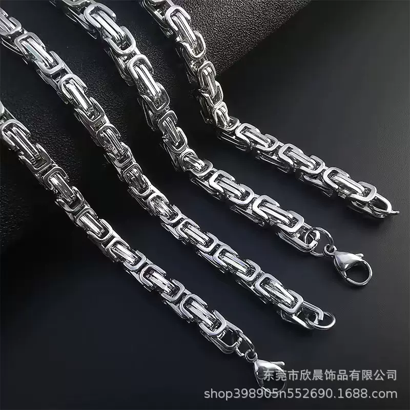钛钢帝王链 跨境欧美时尚嘻哈不掉色不锈钢男款项链 高启强同款