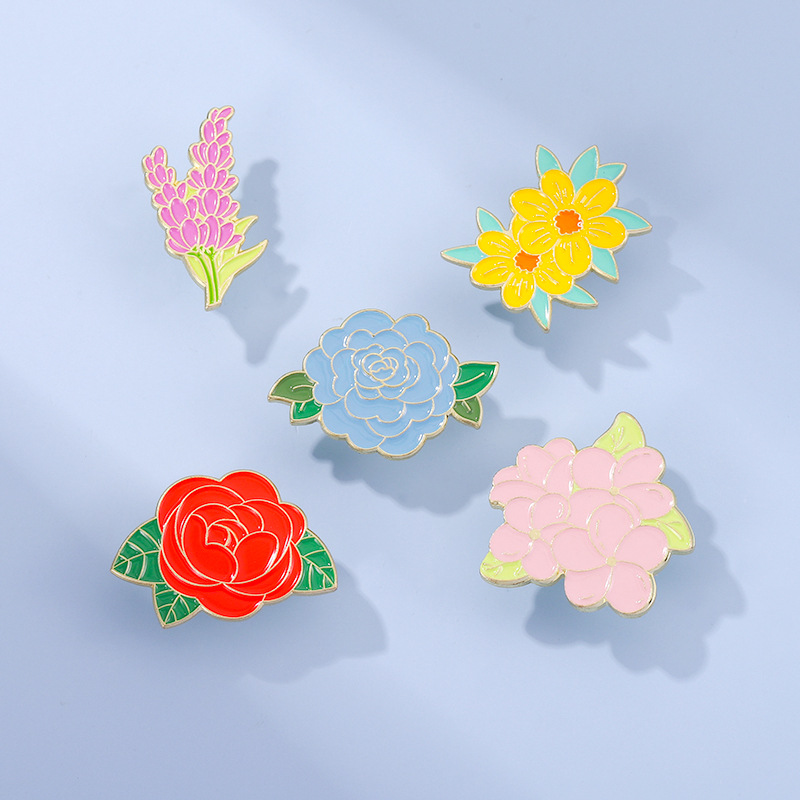 Street Occasion Basic Pin Flower Alloy Enamel Women'S Brooches