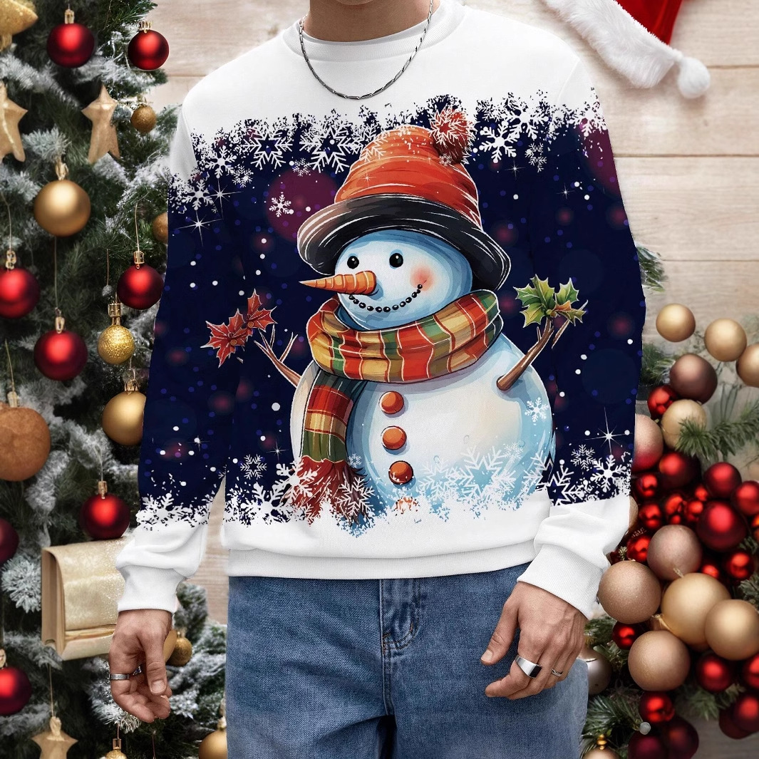 2024 nuevos productos europeos transfronterizos de Amazon suéter de cuello redondo de manga larga para hombres de Navidad casual americano ME1