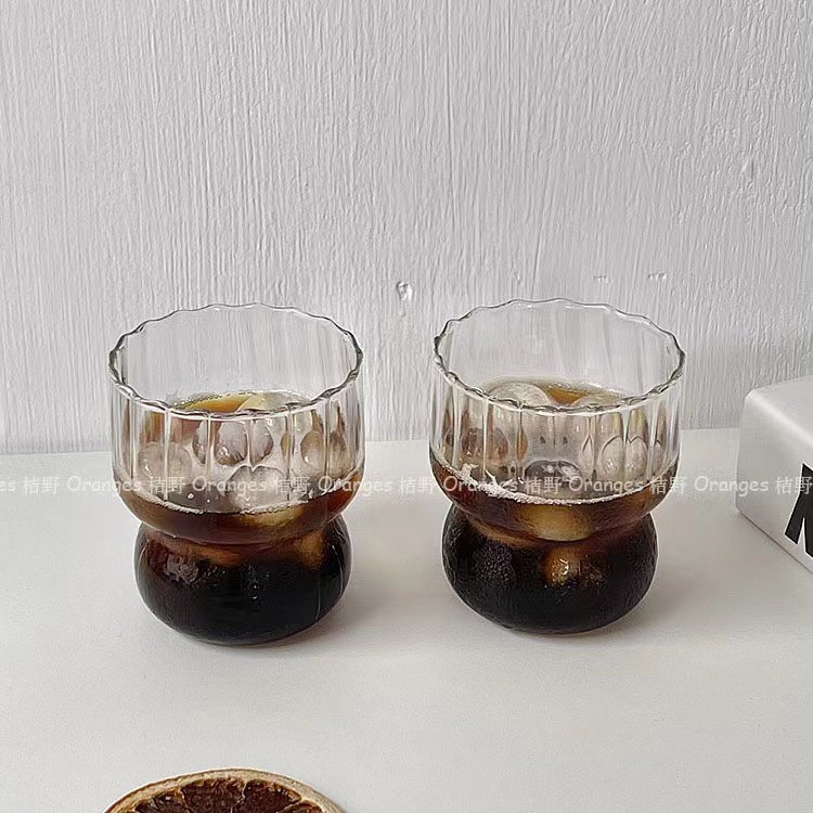 Niche Instagram-style retro coffee mug, chubby glass cup, high-temperature resistant water cup, breakfast milk cup, latte cup