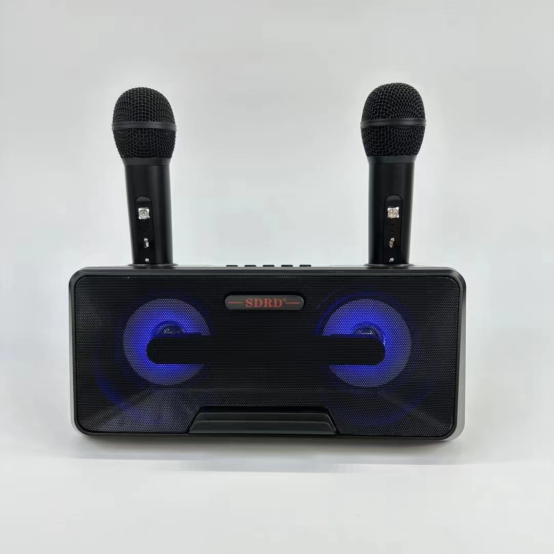 Cross-border SD301 dual microphone outdoor portable wireless microphone Bluetooth audio karaoke singing speaker