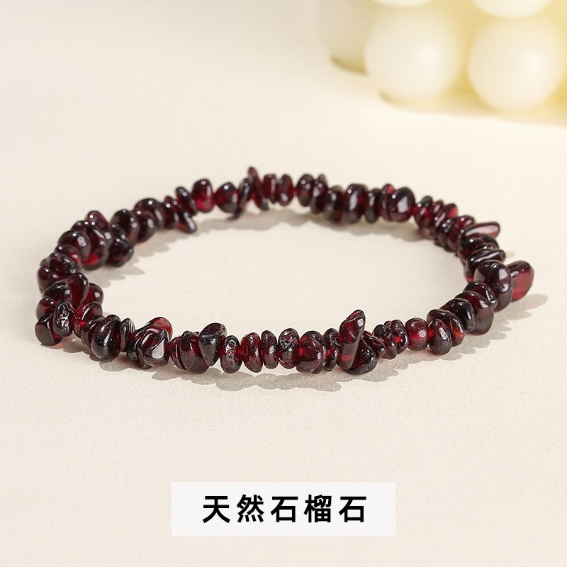 Organic bracelet pomegranate natural stone