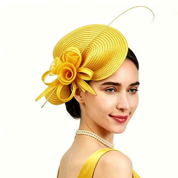 Amazon Cross-Border Supply of Exaggerated Large Hats, Handmade Headwear, New European and American Wedding Feather Headpieces, Hair Accessories Wholesale