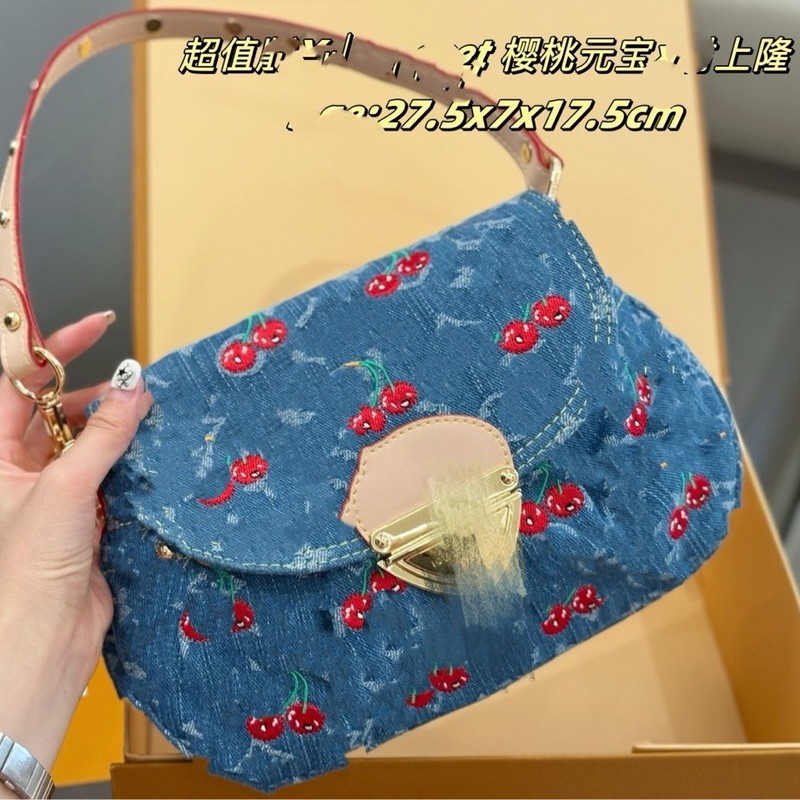 新款真皮包包腋下高级樱花老花百搭元包潮流时尚小方包单肩斜挎包|undefined