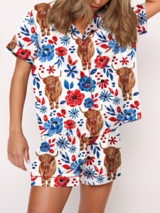 S 81957 Monkey Print Pajama Set ����ӡ���Ҿӷ�