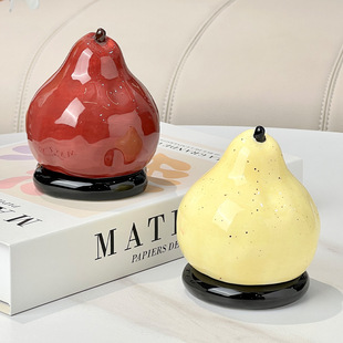 Ceramic Duck Pear Toothpick Holder Creative Living Room Coffee Table Toothpick Box Dental Floss Box Cotton Swab Storage Jar Home Desktop Decoration