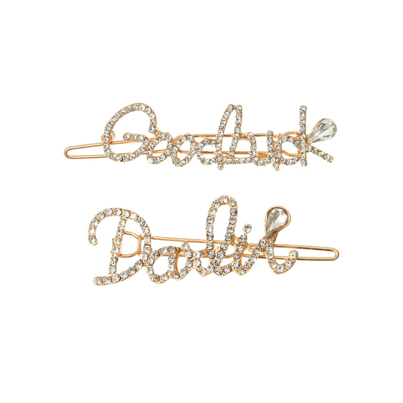 New Fashion Letter Rhinestone Alloy Hairpin display picture 6