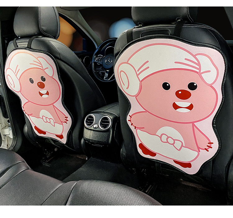 Short pink kitty chair back anti-kick pad children's rear seat protection pad anti-dirty protection pad for car rear wear protection
