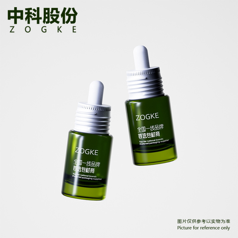 メーカー在庫 10ml 透明グリーンスレッドフラットショルダーボトル エッセンシャルオイルボトル 空ボトル ラバーチップドロッパー 詰め替えボトル ガラスボトル|undefined