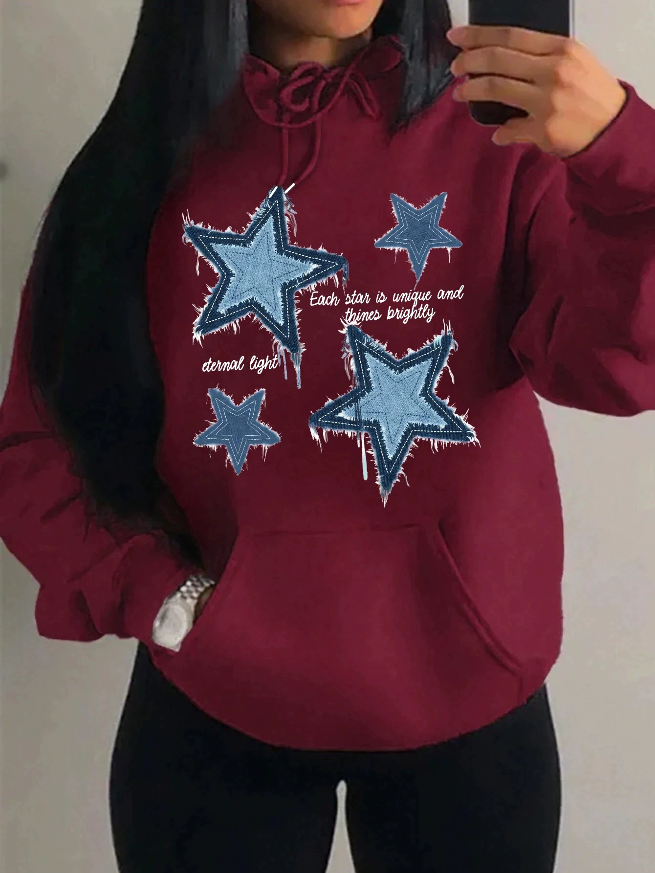 Retro multicoloured comfortable sweatshirt for leisure, loose fit